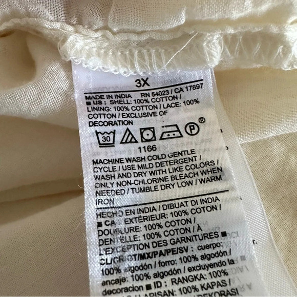 NWT old navy Women’s size 3X Cream Flutter Sleeve Mini Swing Dress Beachy Boho - Picture 7 of 7